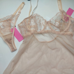 لباس خواب زنانه برتا مدل توری فنردار کد 2200C