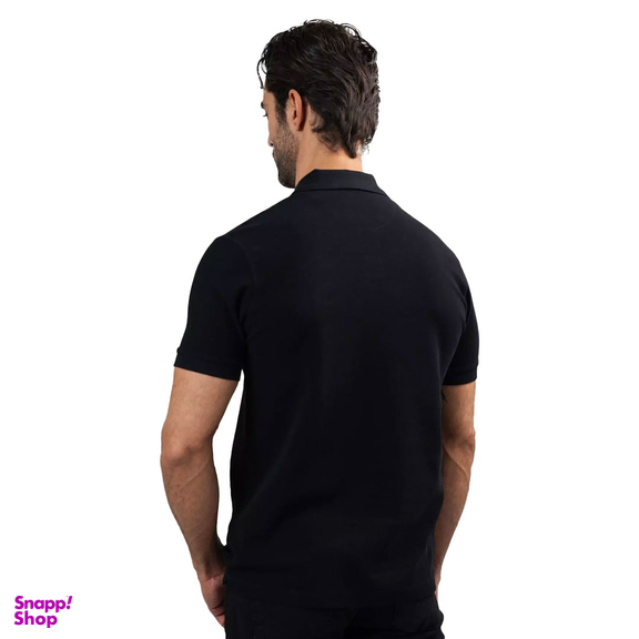 تیشرت مردانه ست من مدل یقه نیم زیپ سوزنی ساده کد TY179 رنگ مشکی
