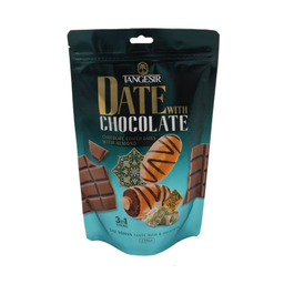 خرما شکلاتی گز با مغز بادام تنگسیر وزن 250 گرم