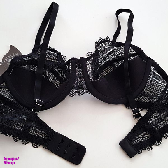 ست شورت و سوتین زنانه میسا مدل فنردار گیپوری کد 4717-6035 رنگ مشکی