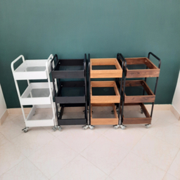 ترولی آرایشگاهی طرح چوب و فلز مدل 354590