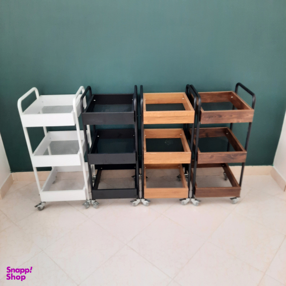 ترولی آرایشگاهی طرح چوب و فلز مدل 354590