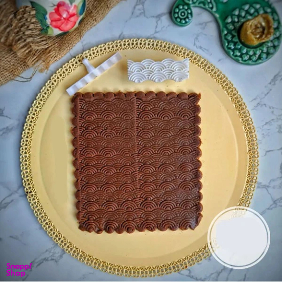 قالب و مهر دسر به گز مدل حلوا تزیینی طرح موج