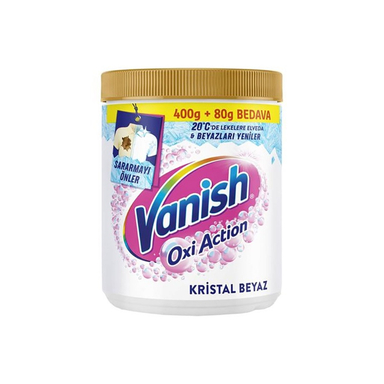 پودر لکه بر لباس ونیش مدل Oxi Action Crystal White وزن 480 گرم