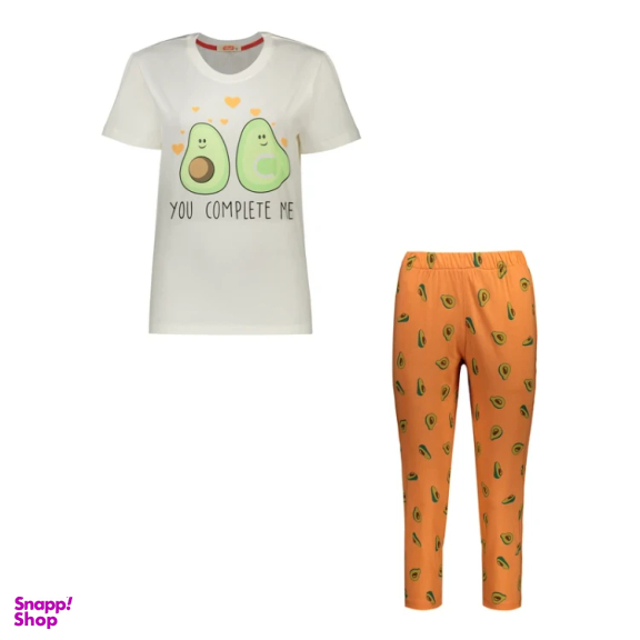 ست تیشرت و شلوار زنانه مادر مدل پیکا کد AM-MA-Pika-P رنگ هلویی