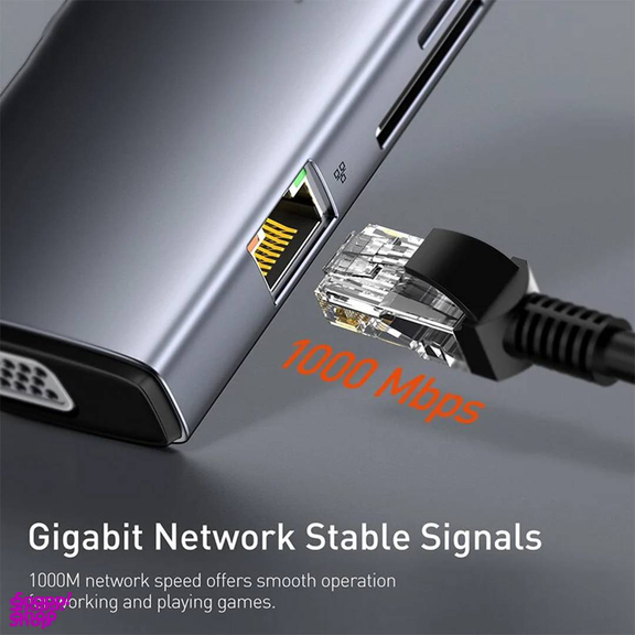 هاب 11 پورت Type-C بیسوس مدل Metal Gleam Series CAHUB-CT0G