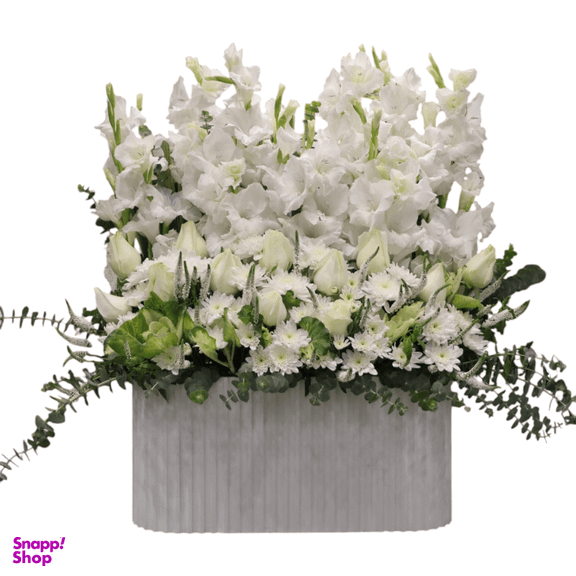 باکس گل طبیعی کد 001 رنگ سفید