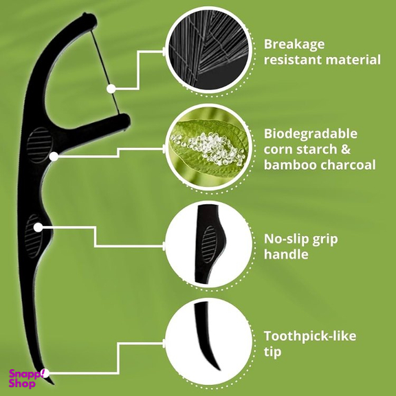 نخ دندان کانفیدنت مدل ذغالی کمانی مجموعه 2 بسته 50 عددی