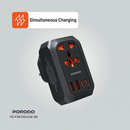 مبدل و شارژر یونیورسال پرودو مدل PD-FWCH044UK-BK