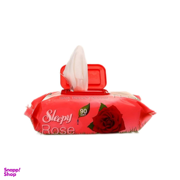 دستمال مرطوب کودک اسلیپ مدل رز بسته 90 عددی