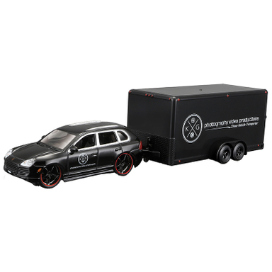 ماشین اسباب بازی مایستو مدل Porsche مشکیCar Trailer