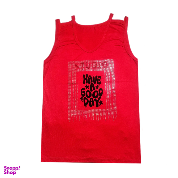 تاپ زنانه مدل نگین دار کد H78 رنگ قرمز