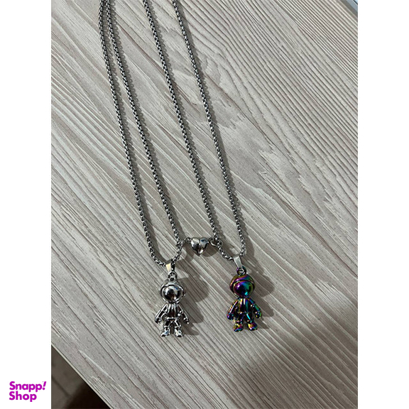 گردنبند مدل دوستی خاص طرح آدم آهنی مگنتی کد 4789663 مجموعه 2 عددی
