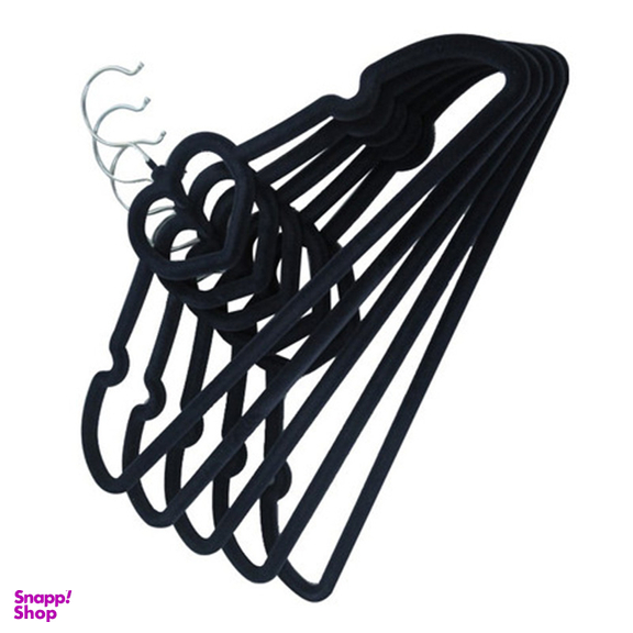 چوب لباسی مخمل طرح قلب مدل Heart بسته 5 عددی