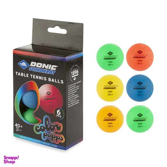 توپ پینگ پنگ دونیک شیلدکروت مدل 40+ Colour Popps بسته 6 عددی