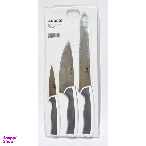 چاقوی آشپزخانه ایکیا مدل Andlig کد 702.576.24 مجموعه 3 عددی