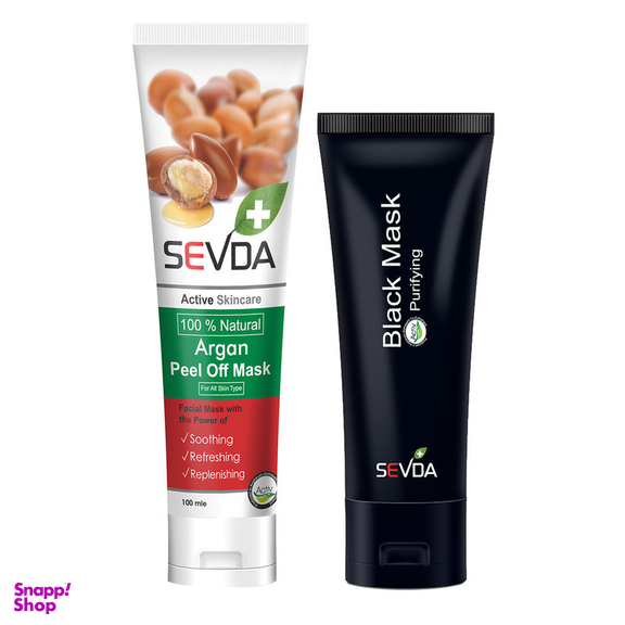 ماسک صورت سودا مدل ذغال فعال حجم 75 میلی لیتر به همراه ماسک صورت سودا مدل آرگان حجم 100 میلی لیتر