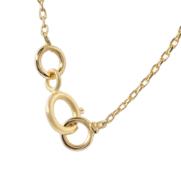 گردنبند طلا ۱۸ عیار زنانه داریم مدل تک نگین ساده صورتی