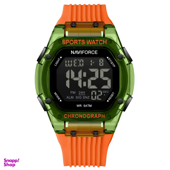 ساعت دیجیتال نیویفورس مدل Naviforce Nf7113 رنگ سبز نارنجی