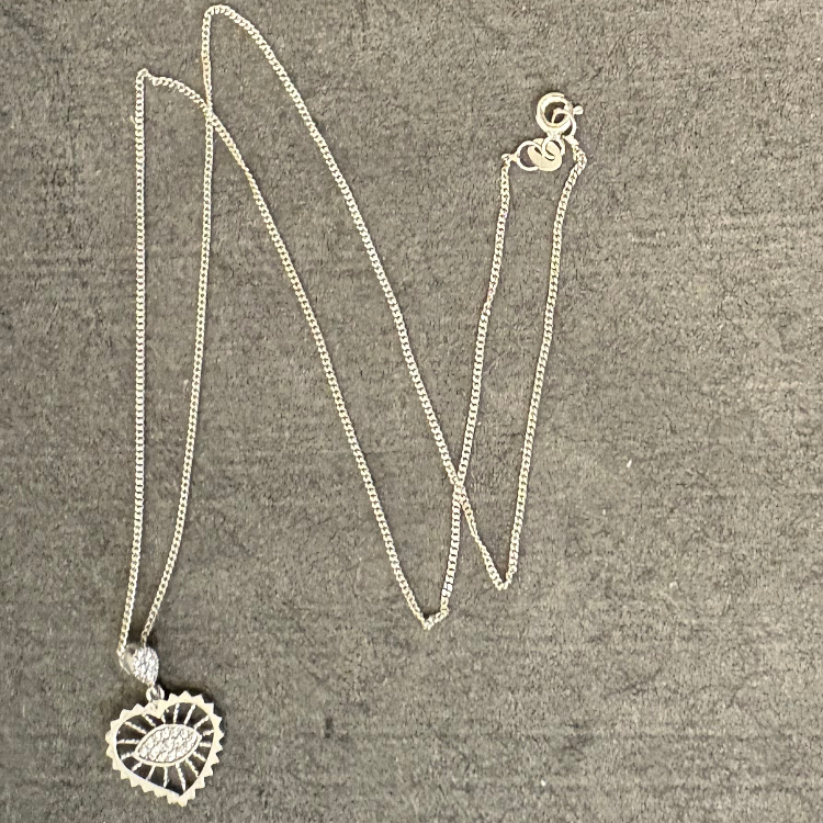 گردنبند نقره زنانه گیرا مدل قلب کد G1044