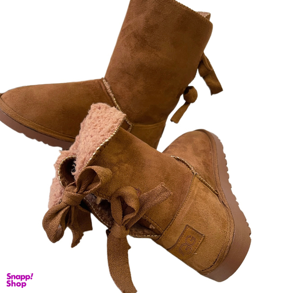 بوت زنانه طرح اگ مدل پشت بندی رنگ عسلی