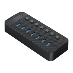 هاب 7 پورت USB3.0 اوریکو مدل کلید دار CT2U3-7AB آداپتور دار