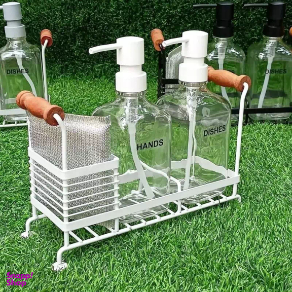 پمپ مایع ظرفشویی لیمون مدل دوقلو به همراه استند