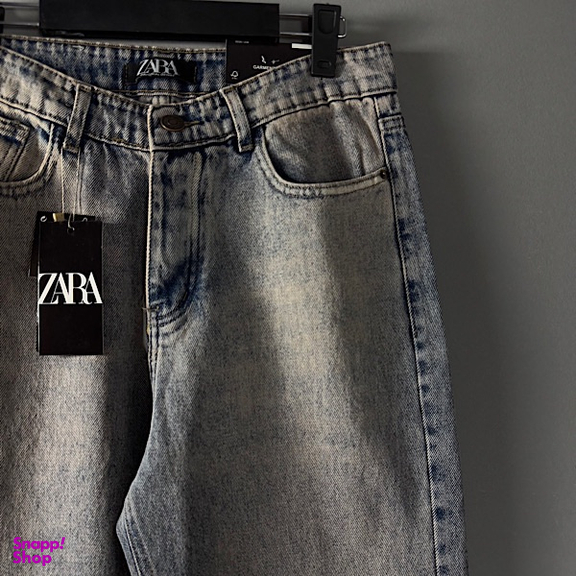 شلوار بگ مردانه طرح ZARA کد 3112 رنگ آبی خاکی