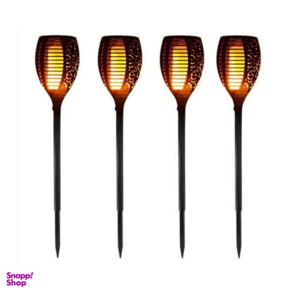 چراغ باغی خورشیدی طرح مشعل مدل XF6006 بسته 4 عددی