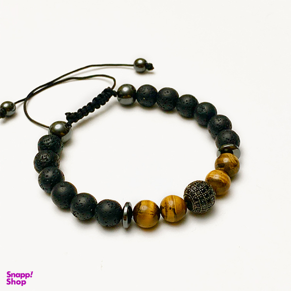 دستبند مردانه مدل چشم ببر و لاوا و سواروسکی سورا کد B007