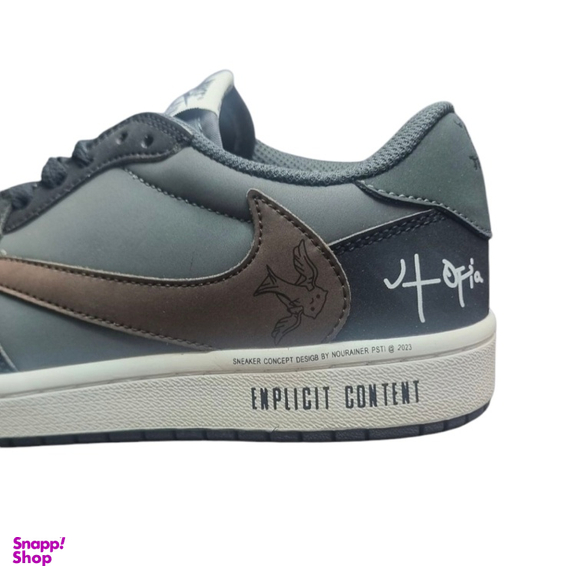 کفش مردانه طرح نایک جردن مدل تراویس خیابانی کد 773 رنگ خاکستری