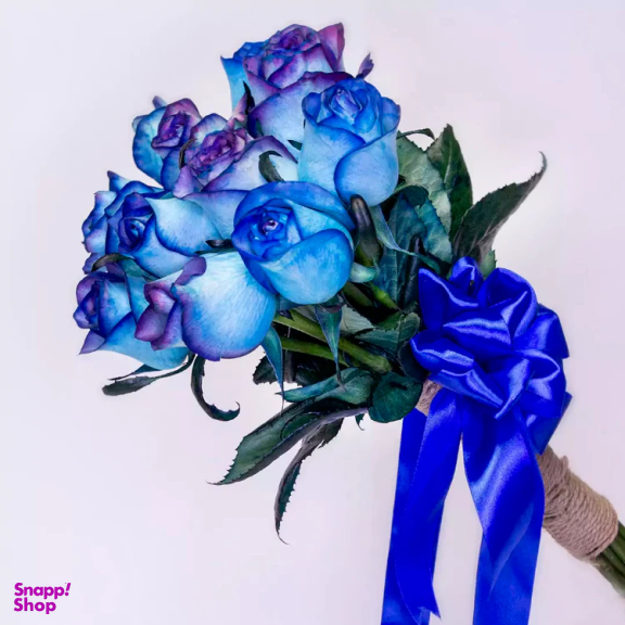 دسته گل رز طبیعی گل باختر کد 21902