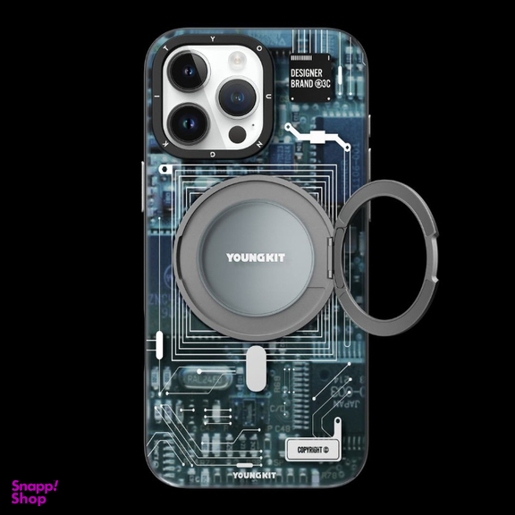 کاور گوشی موبایل یانگ کیت مدل Cyberpunk 360 Spin Magnetic Stand Case مناسب برای اپل iPhone 16 Pro Max