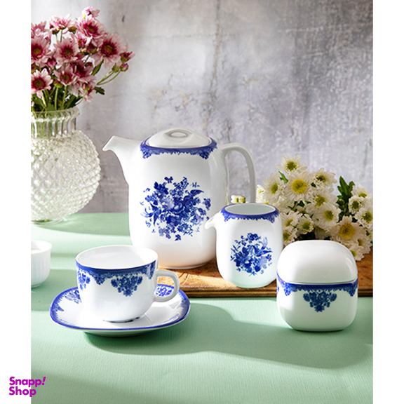 سرویس چینی غذاخوری 27 پارچه چینی زرین ایران مدل کواترو طرح فلورانس درجه عالی