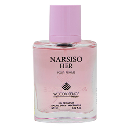 عطر جیبی زنانه وودی سنس مدل NARSISO HER حجم 30 میلی‌لیتر