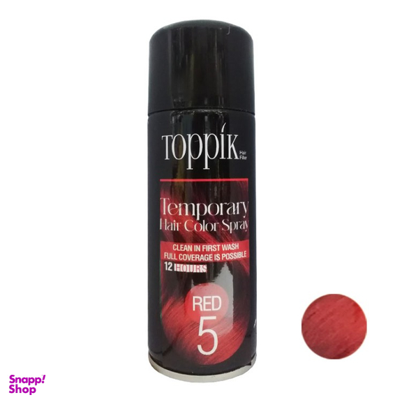 اسپری رنگ مو تاپیک هیر فیلر مدل Temporary حجم 150 میلی لیتر رنگ قرمز