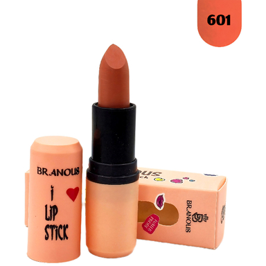 رژ لب جامد مات برانوس مدل Long Lasting شماره 601 رنگ قرمز
