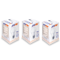 لامپ 10 وات بورسر مدل A60 پایه E27 مجموعه 3 عددی