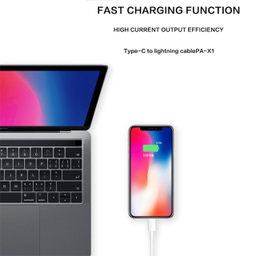کابل تبدیل USB-C به لایتنینگ پاواریال مدل PA-X12 طول 1 متر