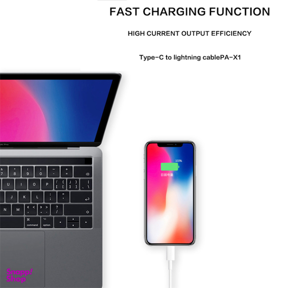 کابل تبدیل USB-C به لایتنینگ پاواریال مدل PA-X12 طول 1 متر