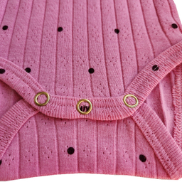 بادی نوزادی نیم ایت طرح خالدار کد 10256 رنگ صورتی