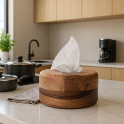 جا دستمال کاغذی چوب گردو مدل تالو کد 0130