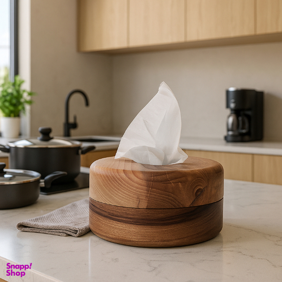 جا دستمال کاغذی چوب گردو مدل تالو کد 0130