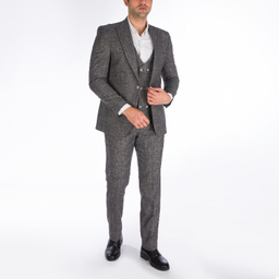 ست کت و شلوار و جلیقه آیکت مدل اسلیم فیت افکت دار کد 2 رنگ طوسی