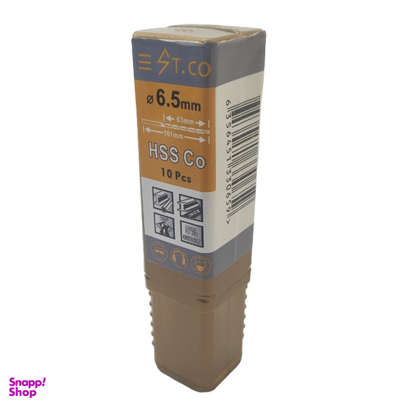 مته کبالت اس تیکو مدل Hssco سایز 6.5 میلی متر بسته 10 عددی