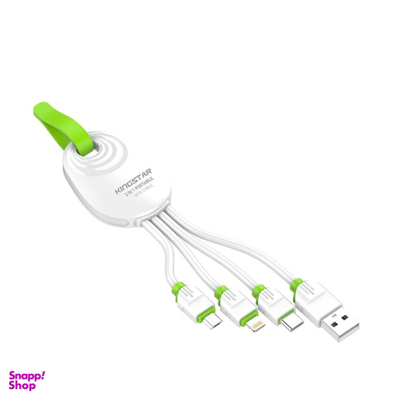 کابل تبدیل USB به Type-C/Lightning/MicroUSB کینگ استار مدل K305 طول 1 متر