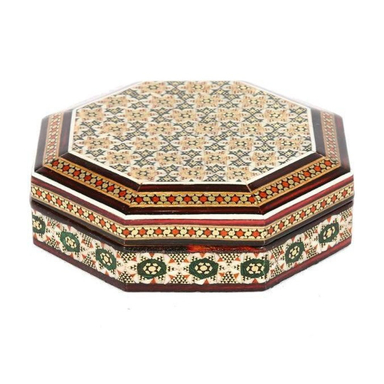 جعبه سکه خاتم کاری 8 ضلعی