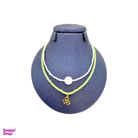 گردنبند طلا 18 عیار زنانه پانسی طرح پروانه کد nem14