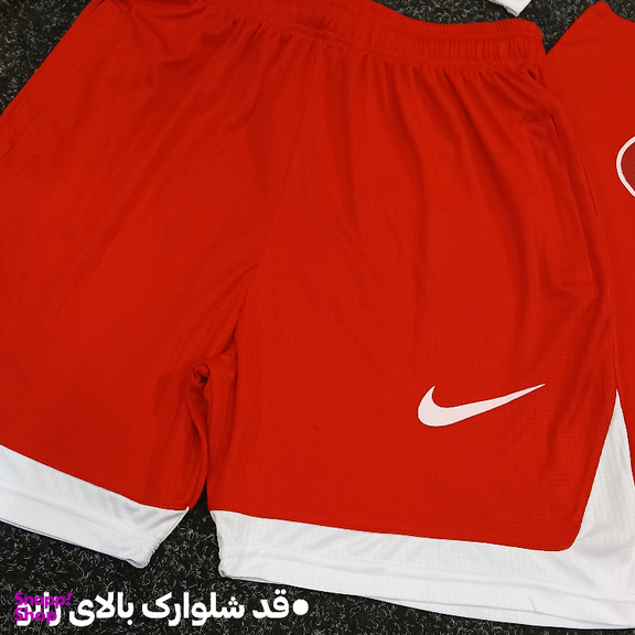 ست تاپ و شلوارک و اسکارف ورزشی مردانه کد 1541 رنگ قرمز