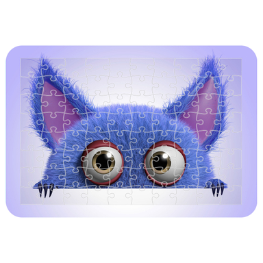 پازل 54 تکه اطلس آبی طرح کارتونی هیولا زیبا مدل P1308